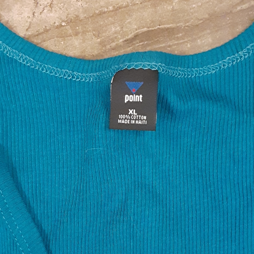 Point One Size Extra Large Turquoise Ribbed Tank Top – Great Condition - Picture 2 of 2